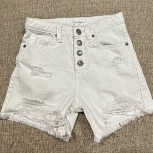 Girls White Distressed Jessica Simpson Shorts Size 7